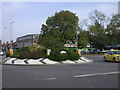 Roundabout and shops at Perne Road junction