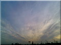 Dramatic sky over retail park