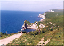 SY8080 : South West Coastal Path Towards Durdle Door and Weymouth Beyond by Dave Skinner