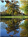 Pond and church, Shottesbrooke