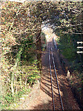 SH5838 : Ffestiniog Railway track by John Lucas