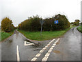 Two unnamed roads meet near Hoe Lodge