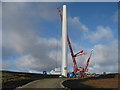 SD8318 : Scout Moor Turbine Tower No 16 under construction by Paul Anderson