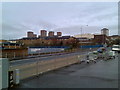 View to Radnor Park from Kilbowie Road at the shopping centre