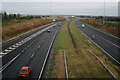 O1843 : M1 Motorway, looking North, towards Belfast, as seen from the Clonshaugh Road overpass bridge. by Colm O hAonghusa
