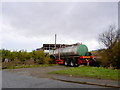 Tanker blocking off one of the many entrances to the former Coalite plant