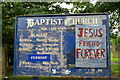 Baptist Church, New Lane, Oswaldtwistle, Sign