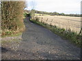 Track and footpath leading to Thornton Lane