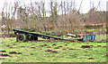 Old trailer in field adjacent to track near Wilden Pool