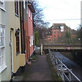 Cottages by low railway bridge, Needham Market