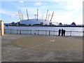 View across Prime Meridian and River Thames towards Millennium Dome