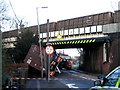 Accident involving a high lorry and a low bridge