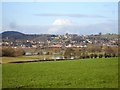 View of Welshpool across the Severn flood plain