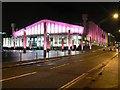 Wembley Arena: floodlit in pink