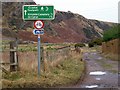 NO7463 : Signpost and Footpath to St. Cyrus by Alan Morrison