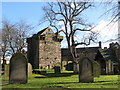 NY9864 : The graveyard of St. Andrew's Church and the Vicar's Pele by Mike Quinn