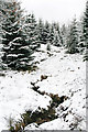 NY6584 : Stream in the snow by Helen Wilkinson