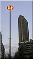 Lamppost and Tower block at the Barbican centre