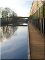 Cantilevered boardwalk over the South Yorkshire Navigation (canal)