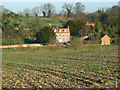 Farmland and the former vicarage, Ipsden