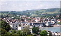 SZ0379 : Swanage from the high ground by Colin Babb