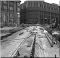 Laying drainage pipes, outside Manchester Victoria