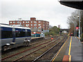 Train departing, Bangor station