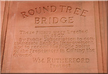NT4936 : Round Tree Bridge pillar inscription by Walter Baxter