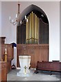 All Hallows, Devons Road, Bromley by Bow, London E3 - Font & organ