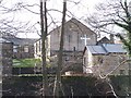 Rear view of Zion Chapel, Oughtibridge taken from across the River Don