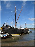 TM2038 : Old Sailing Boat moored on the banks of the River Orwell by Alison Rawson