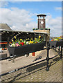 Spring flowers by the clock tower, Cinderford