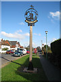 TQ8431 : Village sign by Oast House Archive