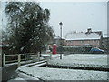 TM2251 : Snow on Grundisburgh Green by Chris Holifield