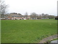 Looking across the rec from Bartons Road to Wakefords Way