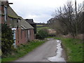 Lane heading west past Lower Farm