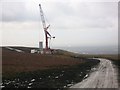 SD8317 : Scout Moor Wind Farm Tower No 8 under construction by Paul Anderson