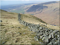 NY1605 : Wall below the top of Illgill Head by David Brown