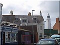 Seasiders restaurant Withernsea with the lighthouse in the background