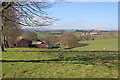 Sheep pasture near Oxenhall Court farm in early April