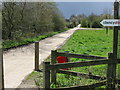 View along footpath towards Blean Woods and nature reserve