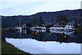 At berth at nightfall above the locks at Fort Augustus