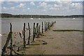 TM1839 : Old fence in the River Orwell by Bob Jones