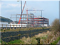 Office construction beside the Vale of Rheidol Railway