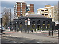 Marlborough Road tube station seen from Finchley Rd.