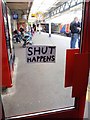 "Shut happens": notice at Richmond Station