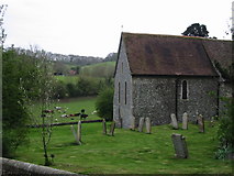 TR2645 : Graveyard and E end of St Mary's church, Lydden by Nick Smith