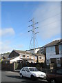 Pylon behind house in Lime Grove