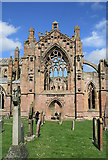 NT5434 : The south transept at Melrose Abbey by Walter Baxter