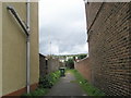 View of Portsdown Hill up alleyway in Albert Road